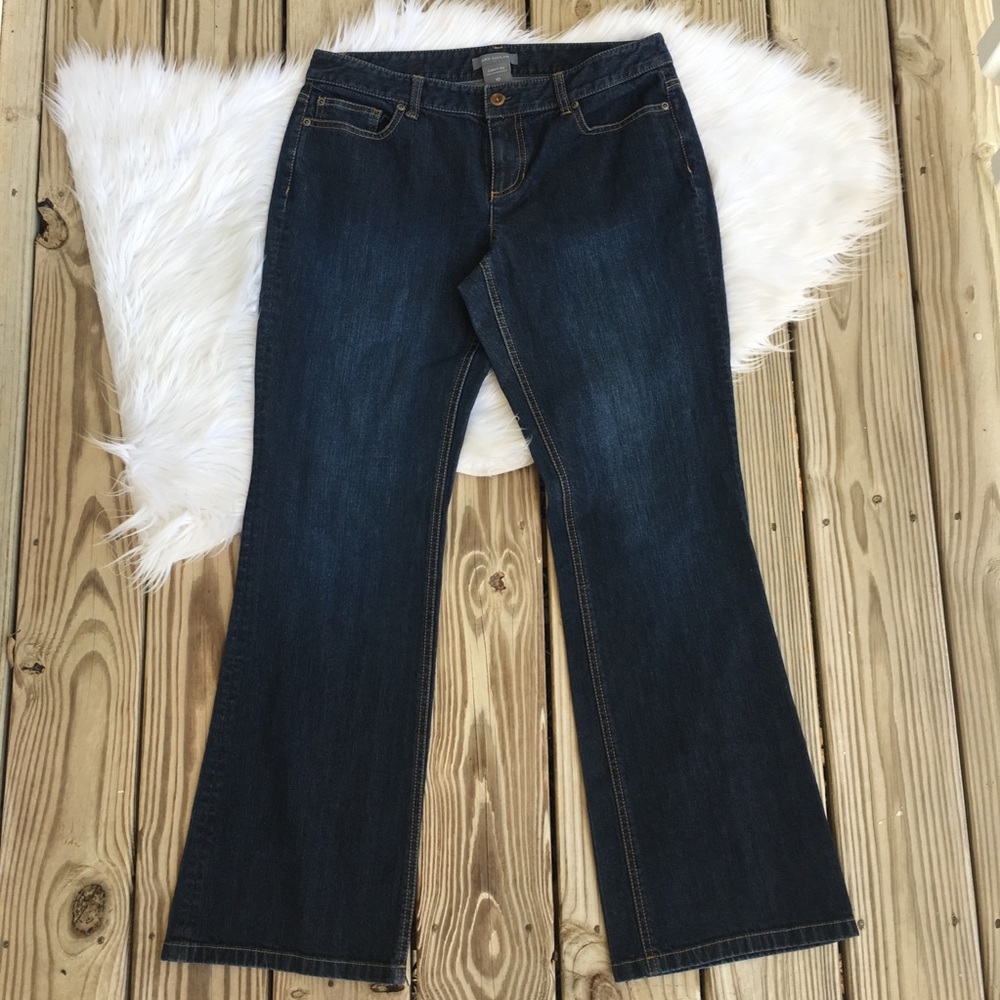 Ann Taylor Curvy Fit Wide Leg Dark Denim Jeans